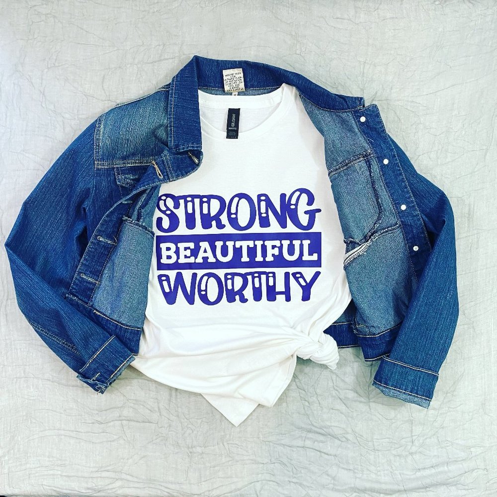 Strong Beautiful Worthy Short Sleeve T-Shirt
